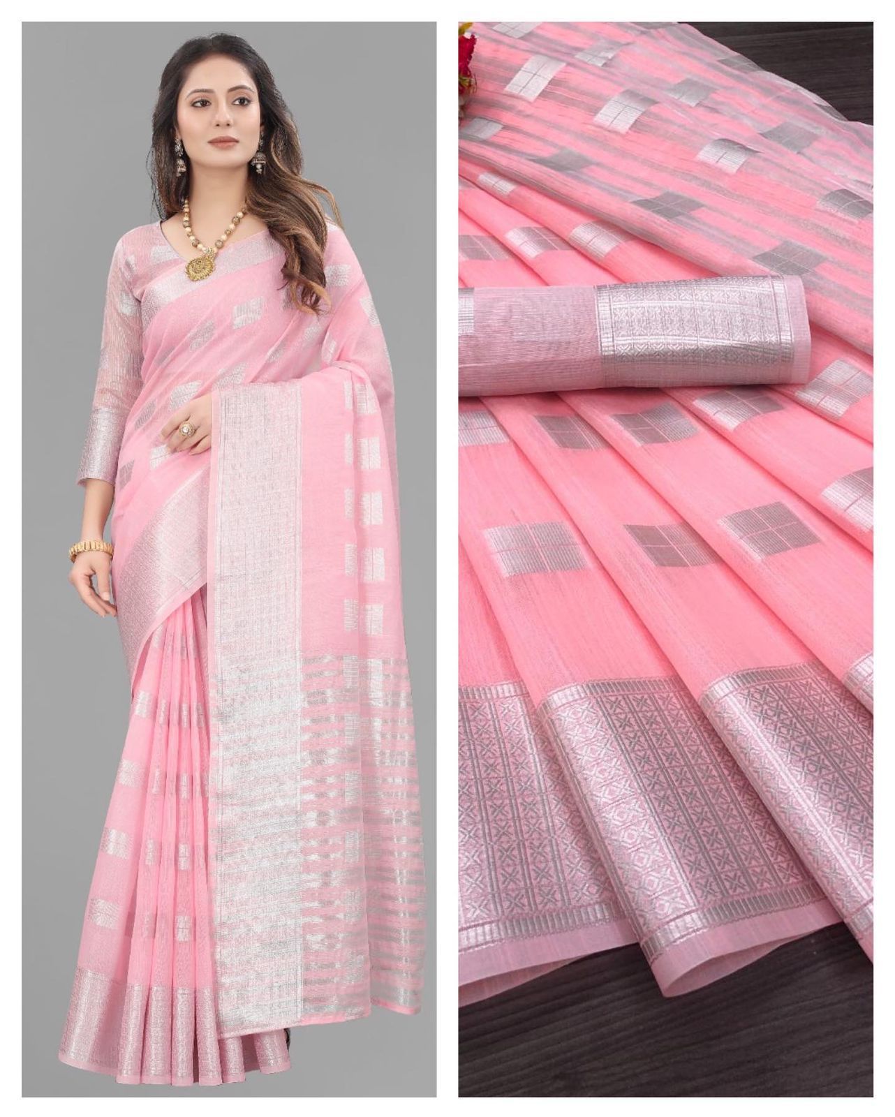 Aab Soft Linen Silk Designer Saree Catalogue